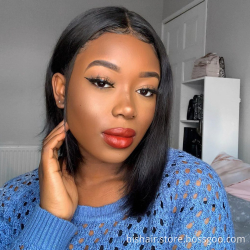 BIS Brazilian Straight Bob Human Hair Wigs 4X4 Lace Closure Bob 100% Human Hair Wigs With 150 Density Hair For Black women